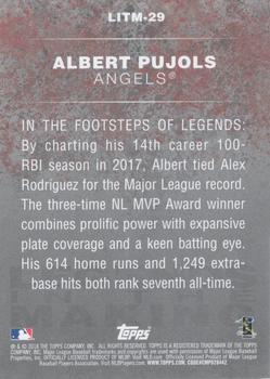 2018 Topps - Legends in the Making Black (Series 2) #LITM-29 Albert Pujols Back