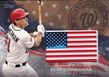 2018 Topps - MLB Independence Day U.S. Flag Manufactured Patch Relics Gold #IDML-RZ Ryan Zimmerman Front