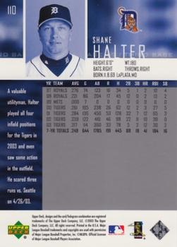 2004 Upper Deck #110 Shane Halter Back