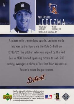 2004 Upper Deck #12 Wilfredo Ledezma Back