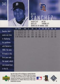2004 Upper Deck #340 Alex Sanchez Back