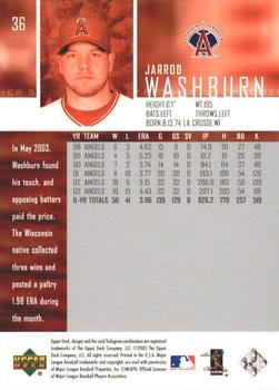 2004 Upper Deck #36 Jarrod Washburn Back