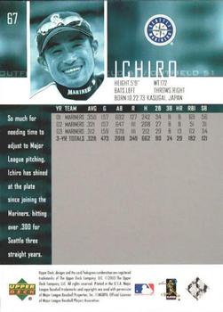 2004 Upper Deck #67 Ichiro Suzuki Back