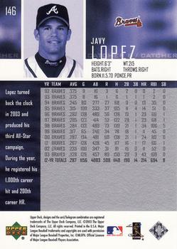 2004 Upper Deck #146 Javy Lopez Back