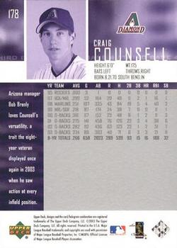 2004 Upper Deck #178 Craig Counsell Back