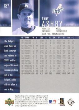 2004 Upper Deck #187 Andy Ashby Back
