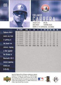2004 Upper Deck #199 Orlando Cabrera Back