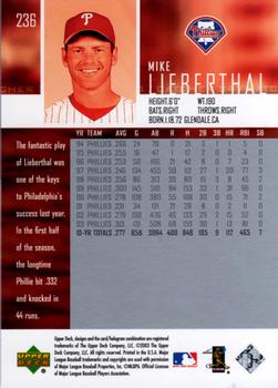 2004 Upper Deck #236 Mike Lieberthal Back