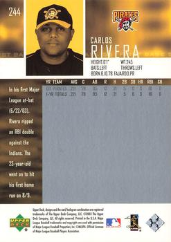2004 Upper Deck #244 Carlos Rivera Back