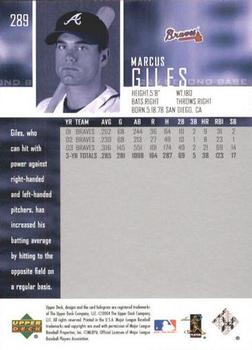 2004 Upper Deck #289 Marcus Giles Back