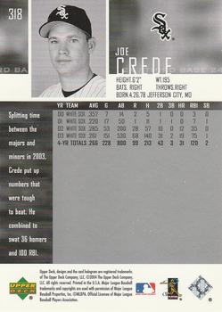 2004 Upper Deck #318 Joe Crede Back