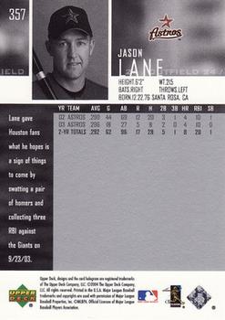 2004 Upper Deck #357 Jason Lane Back