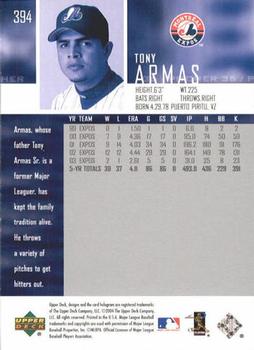 2004 Upper Deck #394 Tony Armas Jr. Back