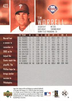 2004 Upper Deck #422 Tim Worrell Back