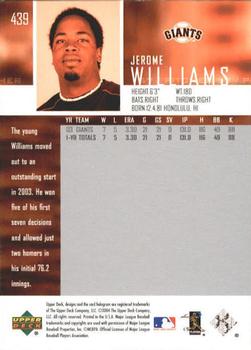 2004 Upper Deck #439 Jerome Williams Back