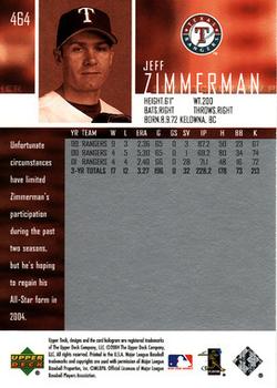 2004 Upper Deck #464 Jeff Zimmerman Back