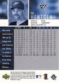 2004 Upper Deck #470 Pat Hentgen Back