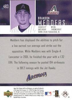 2004 Upper Deck #483 Brandon Medders Back