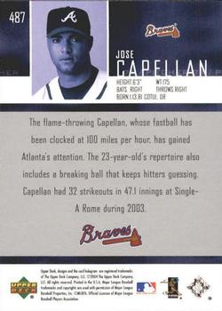2004 Upper Deck #487 Jose Capellan Back