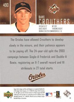 2004 Upper Deck #490 Dave Crouthers Back