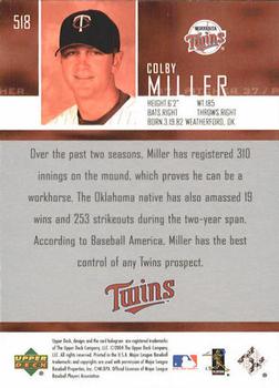 2004 Upper Deck #518 Colby Miller Back
