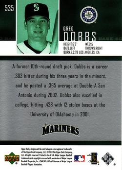 2004 Upper Deck #535 Greg Dobbs Back