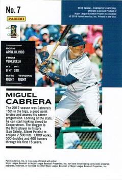 2018 Panini Chronicles #7 Miguel Cabrera Back