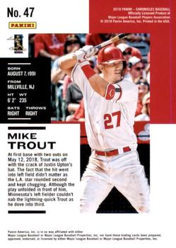 2018 Panini Chronicles #47 Mike Trout Back