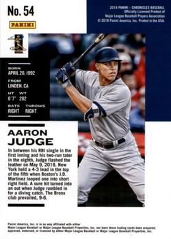 2018 Panini Chronicles #54 Aaron Judge Back