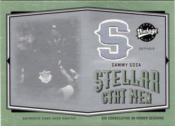 2004 Upper Deck Vintage - Stellar Stat Men Jerseys #SSM-10 Sammy Sosa Front