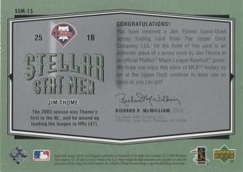 2004 Upper Deck Vintage - Stellar Stat Men Jerseys #SSM-15 Jim Thome Back