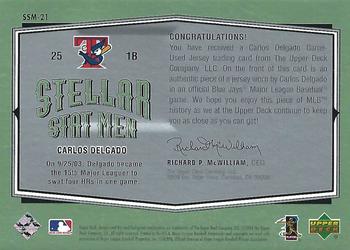 2004 Upper Deck Vintage - Stellar Stat Men Jerseys #SSM-21 Carlos Delgado Back