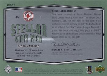 2004 Upper Deck Vintage - Stellar Stat Men Jerseys #SSM-22 Pedro Martinez Back
