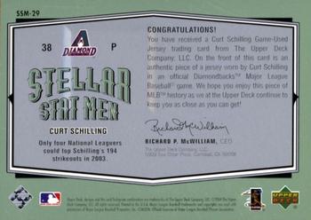 2004 Upper Deck Vintage - Stellar Stat Men Jerseys #SSM-29 Curt Schilling Back