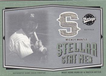 2004 Upper Deck Vintage - Stellar Stat Men Jerseys #SSM-34 Mickey Mantle Front