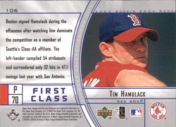 2004 Upper Deck Diamond Collection Pro Sigs #106 Tim Hamulack Back