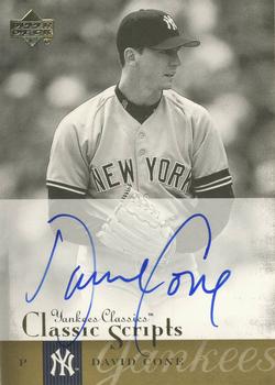 2004 Upper Deck Yankees Classics - Classic Scripts #AU-12 David Cone Front