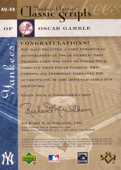 2004 Upper Deck Yankees Classics - Classic Scripts #AU-48 Oscar Gamble Back