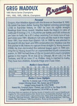 1992-05 Boy Scouts of America Collector's Edition #NNO Greg Maddux Back