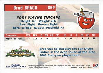 2009 Grandstand Midwest League Eastern Division All-Stars #NNO Brad Brach Back