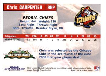 2009 Grandstand Midwest League Eastern Division All-Stars #NNO Chris Carpenter Back