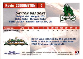 2009 Grandstand Midwest League Eastern Division All-Stars #NNO Kevin Coddington Back