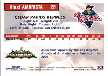 2009 Grandstand Midwest League Western Division All-Stars #NNO Alexi Amarista Back