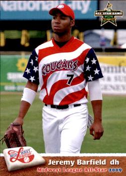 2009 Grandstand Midwest League Western Division All-Stars #NNO Jeremy Barfield Front