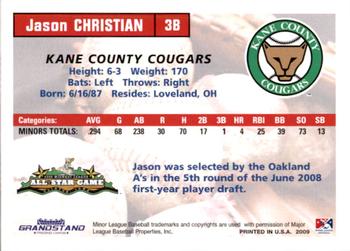 2009 Grandstand Midwest League Western Division All-Stars #NNO Jason Christian Back