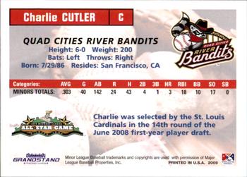 2009 Grandstand Midwest League Western Division All-Stars #NNO Charlie Cutler Back