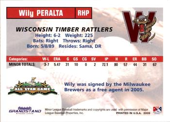 2009 Grandstand Midwest League Western Division All-Stars #NNO Wily Peralta Back