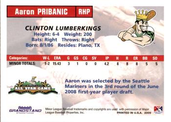 2009 Grandstand Midwest League Western Division All-Stars #NNO Aaron Pribanic Back