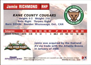 2009 Grandstand Midwest League Western Division All-Stars #NNO Jamie Richmond Back