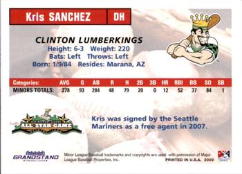 2009 Grandstand Midwest League Western Division All-Stars #NNO Kris Sanchez Back